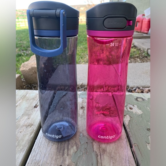 •CONTIGO•Jackson•24 oz each•2 Pack•(1) Hot Pink and (1) Blue Corn•Like NEW! - Picture 2 of 5